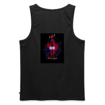 la vie ou la mort - Débardeur bio Premium Homme - noir - Dos - AI Model Male 178 light (178cm)
