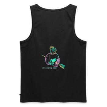 Skull Apple mauve - Débardeur bio Premium Homme - noir - Dos - AI Model Male 178 light (178cm)