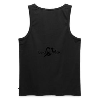 Leichtathletik Sprinten Schrift mittig - Männer Premium Bio Tank Top - Schwarz - Hinten - AI Model Male 178 light (178cm)