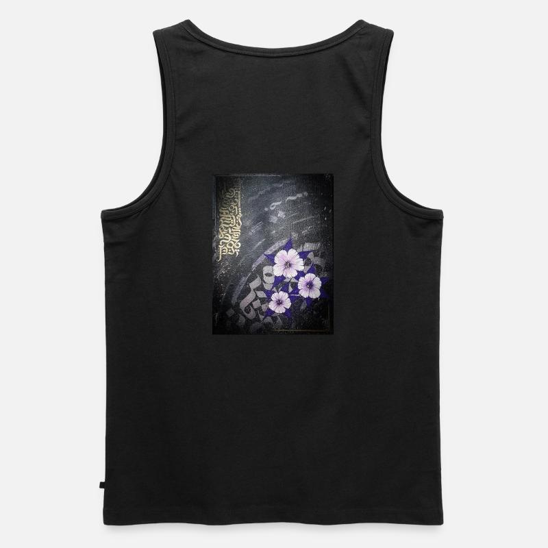 Calligraffiti - Blümchen - Männer Premium Bio Tank Top - Schwarz