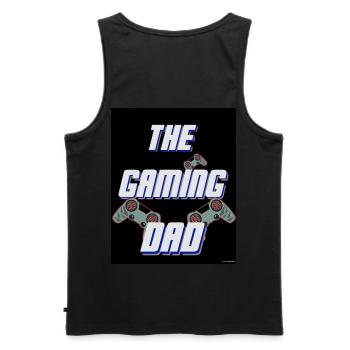 The Gaming Dad - Men's Premium Organic Tank Top - black - Back - AI Model Male 178 light (178cm)