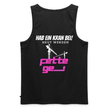 Hab ein Kran bei - Männer Premium Bio Tank Top - Schwarz - Hinten - AI Model Male 178 light (178cm)