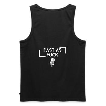 Fast as Fuck VTT Descente DH Cadeau - Débardeur bio Premium Homme - noir - Dos - AI Model Male 178 light (178cm)