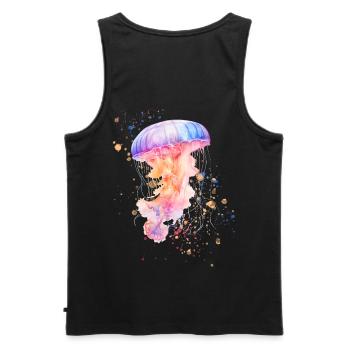Jellyfish Trend Jellyfish in Pastel Colors 2024 - Men's Premium Organic Tank Top - black - Back - AI Model Male 178 light (178cm)