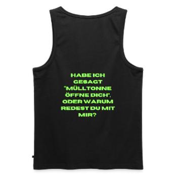 I said "Open the garbage can" - Men's Premium Organic Tank Top - black - Back - AI Model Male 178 light (178cm)