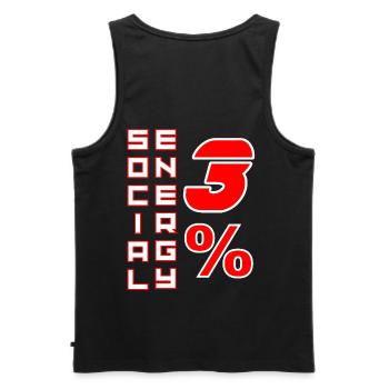 Énergie sociale 3 % - Boldi Graphics - Débardeur bio Premium Homme - noir - Dos - AI Model Male 178 light (178cm)