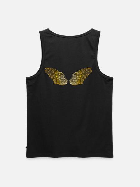 Ailes d'ange dorées duveteuses - Débardeur bio Premium Homme - noir