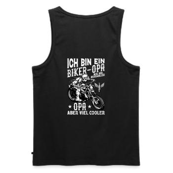 Biker Opa - Ich bin ein Cooler Biker Opa - Männer Premium Bio Tank Top - Schwarz - Hinten - AI Model Male 178 light (178cm)