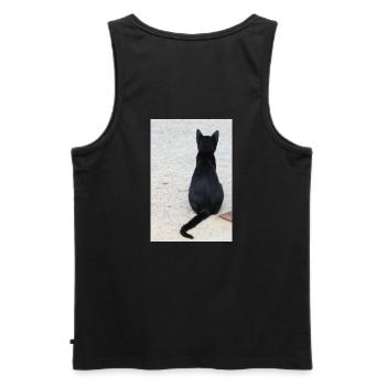 Katze Kätzchen Katzenshirt Geschenk - Männer Premium Bio Tank Top - Schwarz - Hinten - AI Model Male 178 light (178cm)