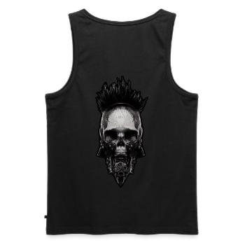 Punk Cyber Skull Skull Biker Steampunk - Débardeur bio Premium Homme - noir - Dos - AI Model Male 178 light (178cm)