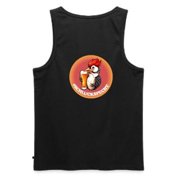 Schluckspecht - Der Party Vogel mit Bierglas - Männer Premium Bio Tank Top - Schwarz - Hinten - AI Model Male 178 light (178cm)