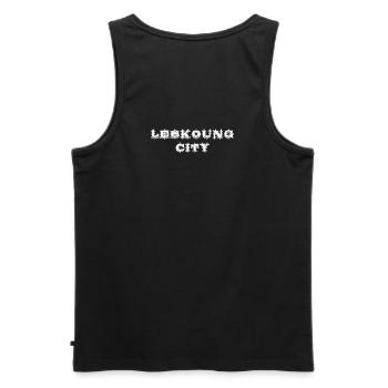 Lebkoungcity Nuremberg Nämberch - Débardeur bio Premium Homme - noir - Dos - AI Model Male 178 light (178cm)