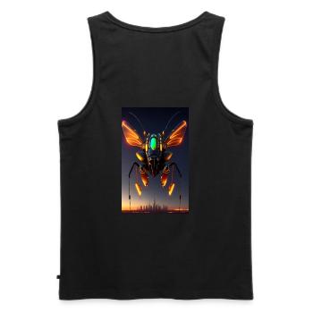 Artificial Intelligence AI Steampunk Cyborg Robot - Men's Premium Organic Tank Top - black - Back - AI Model Male 178 light (178cm)