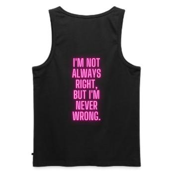 Iam never wrong - Männer Premium Bio Tank Top - Schwarz - Hinten - AI Model Male 178 light (178cm)