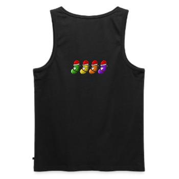 SantaBeans with Face - Männer Premium Bio Tank Top - Schwarz - Hinten - AI Model Male 178 light (178cm)