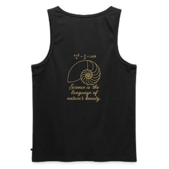Shell of Fibonacci - Männer Premium Bio Tank Top - Schwarz - Hinten - AI Model Male 178 light (178cm)