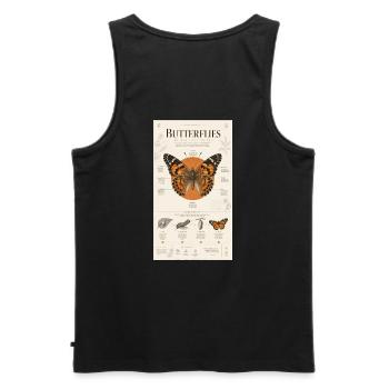 Cycle d’affiches d’art papillon nature - Débardeur bio Premium Homme - noir - Dos - AI Model Male 178 light (178cm)