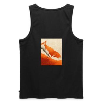 Abstrakter Fuchs in der Natur - Männer Premium Bio Tank Top - Schwarz - Hinten - AI Model Male 178 light (178cm)