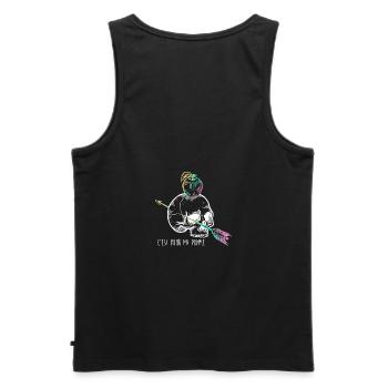 Skull Apple white - Débardeur bio Premium Homme - noir - Dos - AI Model Male 178 light (178cm)