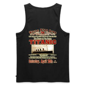 TITANISCHE VINTAGE-KREATION Louis RUNEMBERG © Adagp - Männer Premium Bio Tank Top - Schwarz - Hinten - AI Model Male 178 light (178cm)