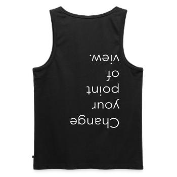 Change your point of view, Typography - Männer Premium Bio Tank Top - Schwarz - Hinten - AI Model Male 178 light (178cm)