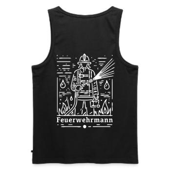 feuerwehrmann freiwillige feuerwehr verein feuer - Männer Premium Bio Tank Top - Schwarz - Hinten - AI Model Male 178 light (178cm)