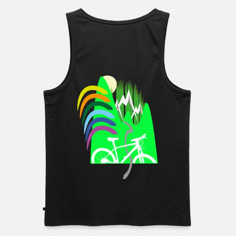 Fahrradpfad Berge Regenbogen - Männer Premium Bio Tank Top - Schwarz