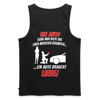 Ein Auto braucht Liebe Tuning Schrauber Werkstatt - Männer Premium Bio Tank Top - Schwarz - Hinten - AI Model Male 178 light (178cm)