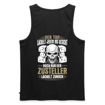 Delivery parcel postman postman gift - Men's Premium Organic Tank Top - black - Back - AI Model Male 178 light (178cm)