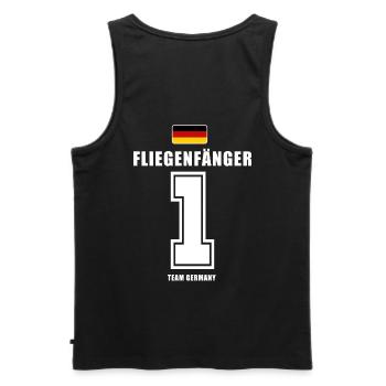 Deutschland Fussball Torwart Fliegenfänger Fußball - Männer Premium Bio Tank Top - Schwarz - Hinten - AI Model Male 178 light (178cm)