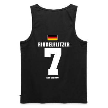 Deutschland Fussball Mittelfeldspieler Fußball - Männer Premium Bio Tank Top - Schwarz - Hinten - AI Model Male 178 light (178cm)