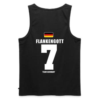 Deutschland Fussball Flankengott Fußball - Männer Premium Bio Tank Top - Schwarz - Hinten - AI Model Male 178 light (178cm)