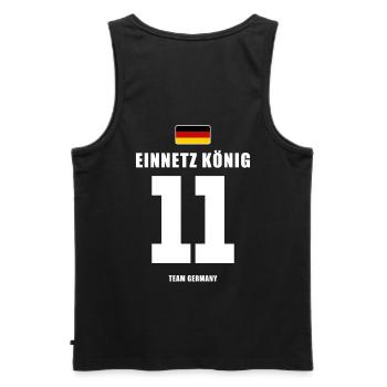 Deutschland Fussball Stürmer Fußball - Männer Premium Bio Tank Top - Schwarz - Hinten - AI Model Male 178 light (178cm)