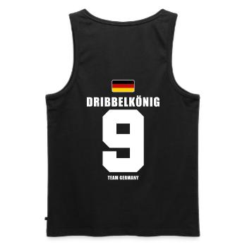 Deutschland Fussball Dribbelkönig Nr.9 Fußball - Männer Premium Bio Tank Top - Schwarz - Hinten - AI Model Male 178 light (178cm)