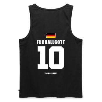 Deutschland Fussball Gott Nr.10 Fußball - Männer Premium Bio Tank Top - Schwarz - Hinten - AI Model Male 178 light (178cm)