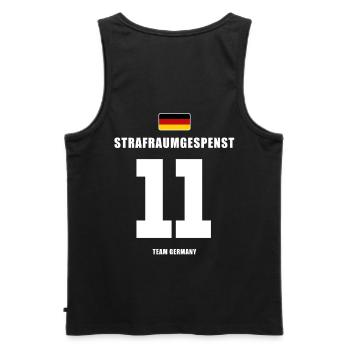 Deutschland Fussball Stürmer Fußball - Männer Premium Bio Tank Top - Schwarz - Hinten - AI Model Male 178 light (178cm)