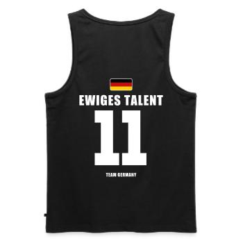 Deutschland Fussball Stürmer Fußball - Männer Premium Bio Tank Top - Schwarz - Hinten - AI Model Male 178 light (178cm)