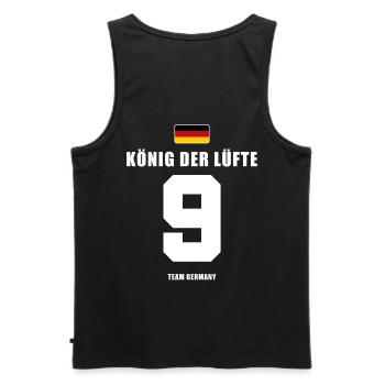 Deutschland Fussball Stürmer Fußball - Männer Premium Bio Tank Top - Schwarz - Hinten - AI Model Male 178 light (178cm)