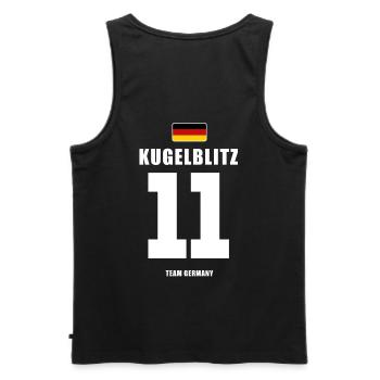 Deutschland Fussball Stürmer Fußball - Männer Premium Bio Tank Top - Schwarz - Hinten - AI Model Male 178 light (178cm)