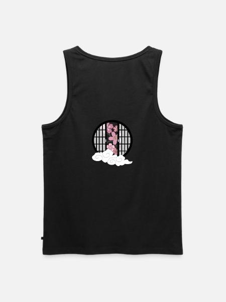 Kirschblüten im Garten - Männer Premium Bio Tank Top - Schwarz