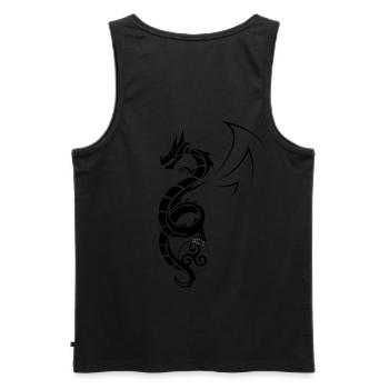 Dragon tribal - Débardeur bio Premium Homme - noir - Dos - AI Model Male 178 light (178cm)