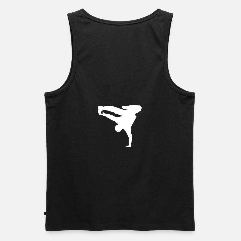 Breakdance Move Graphiques blanc - Débardeur bio Premium Homme - noir