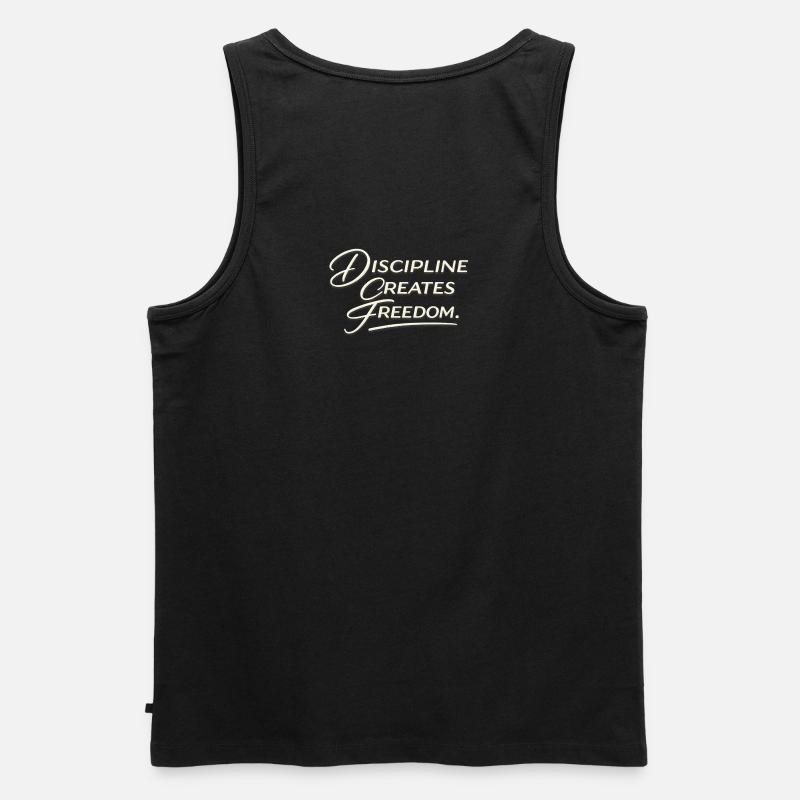 Discipline Creates Freedom Script - Men's Premium Organic Tank Top - black