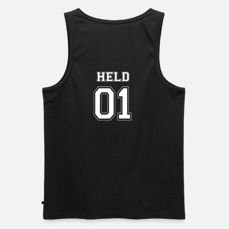 HELD 01 - White Edition - Männer Premium Bio Tank Top - Schwarz