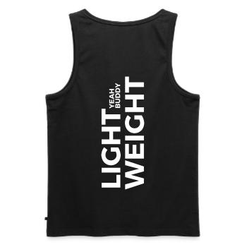 Yeah Buddy! Light Weight! Backprint - Männer Premium Bio Tank Top - Schwarz - Hinten - AI Model Male 178 light (178cm)