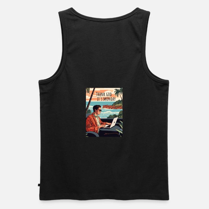 Thank god it's monday - Männer Premium Bio Tank Top - Schwarz