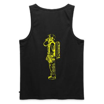 Atemschutzgeräteträger FOUR 1 - yellow - Männer Premium Bio Tank Top - Schwarz - Hinten - AI Model Male 178 light (178cm)