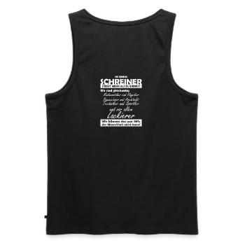 Schreiner - Männer Premium Bio Tank Top - Schwarz - Hinten - AI Model Male 178 light (178cm)