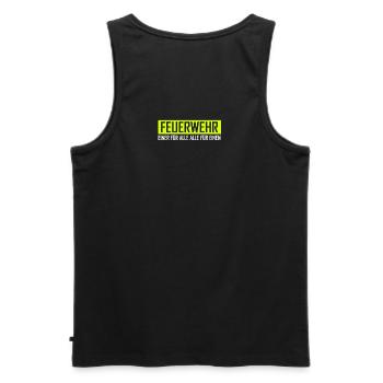Fire Department One For All For A Gift - Men's Premium Organic Tank Top - black - Back - AI Model Male 178 light (178cm)