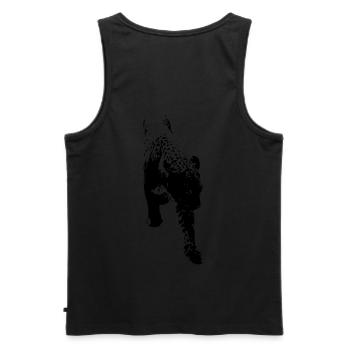 Leopard schwarz / weiß elgante Raubkatze - Männer Premium Bio Tank Top - Schwarz - Hinten - AI Model Male 178 light (178cm)